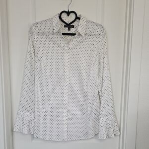 Banana Republic White Shirt with Black Dots